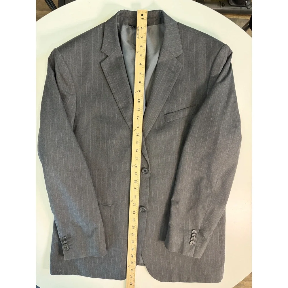 Banana‎ Republic Mens 46R Blazer Sport Coat Dark Charcoal Pinstripe 207755-00